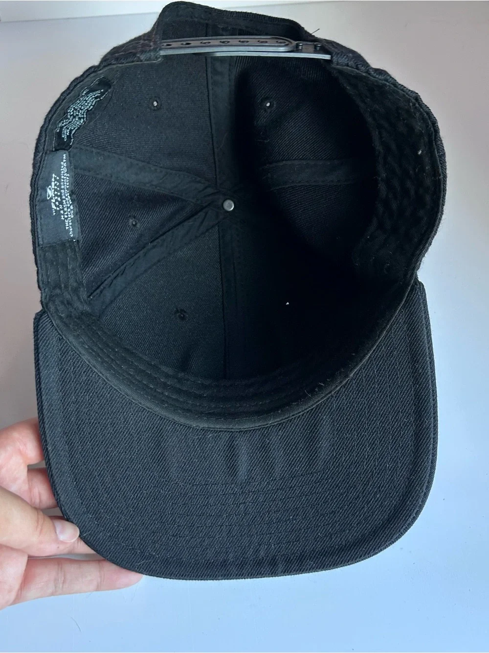 Black Embroidered Snapback Cap with Lightning Logo